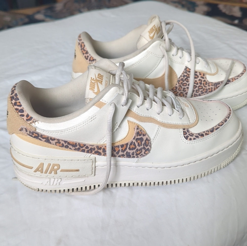 Nike Air Force 1 Shadow Leopard Print Sneakers Women's 11 Rare And Collectable